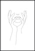 covered face line art poster